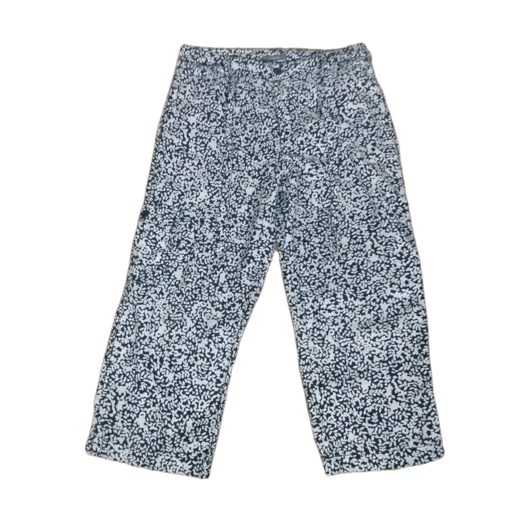 Liz Claiborne Audra Wide Leg Capris - Blue & White Floral- Sz. 14